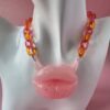 pink sexy lips necklace