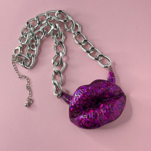 Glitter Devil Lip Pendant