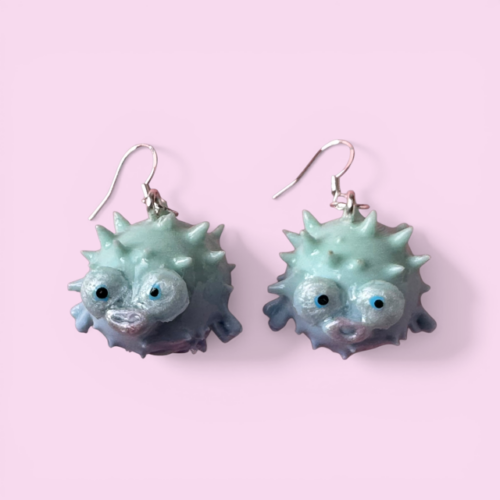 Puffer fish earrings