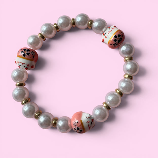 Chinese Lucky Cat Beaded Bracelet 1 Chinese Lucky Cat Bracelet